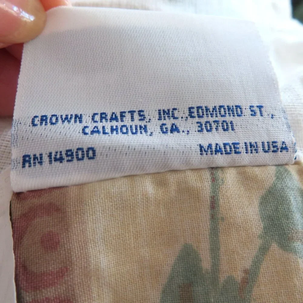 Vintage Williamsburg Crown Crafts Virginia Damask Twin Bed Skirt Cotton New